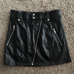 Black Faux Leather Mini Skirt